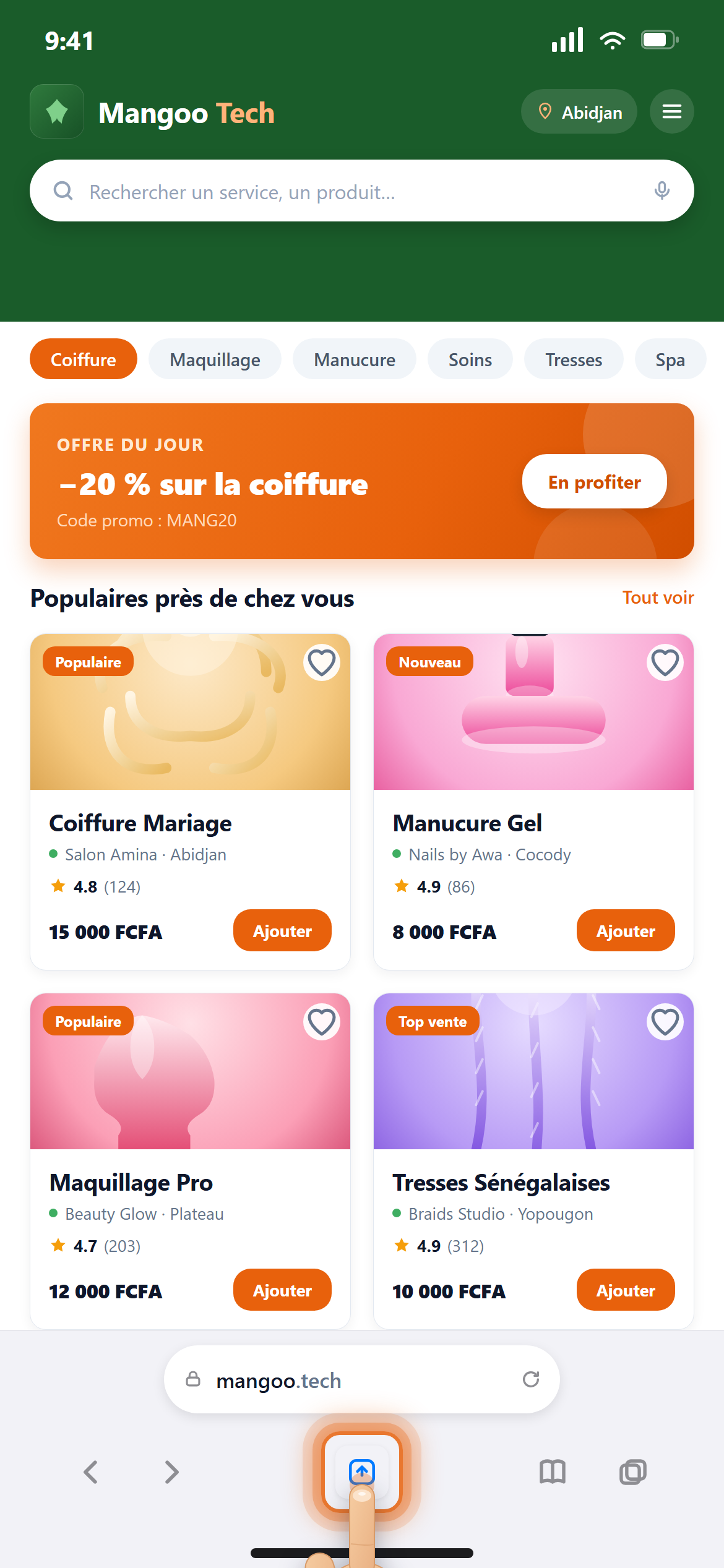 Étape 2 : toucher le bouton Partager