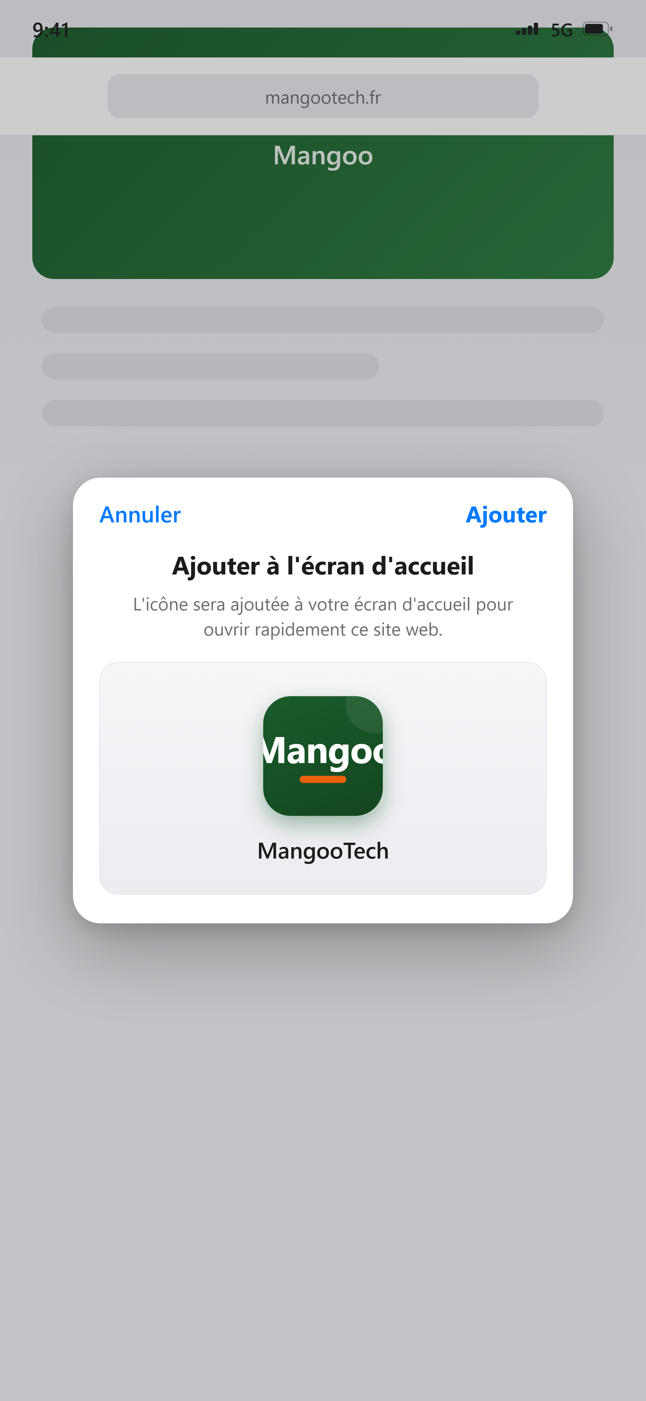 Étape 4 : ajouter l'application à l'écran d'accueil